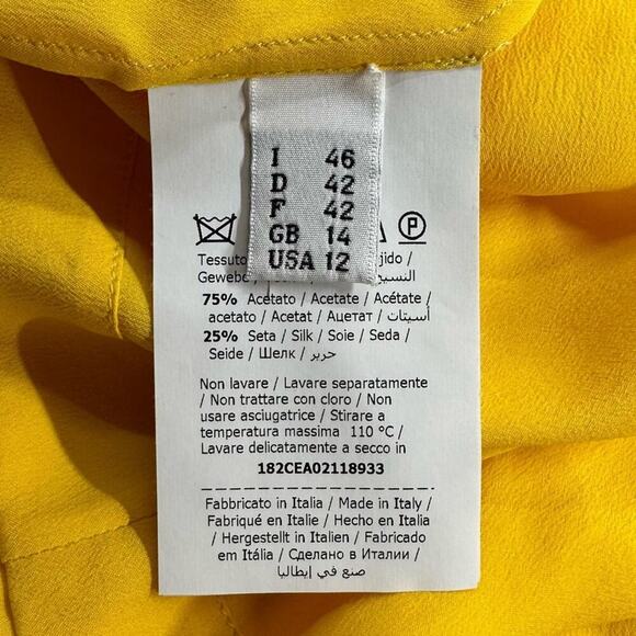 EUC | Cedric Charlier | Waist Tie Blouse | Yellow | Size 12 - Picture 13 of 16